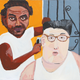 Vincent Namatjira’s “Self Portrait after Henry Taylor” (2018).